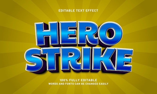 hero strike editable text effects with a game and esport theme