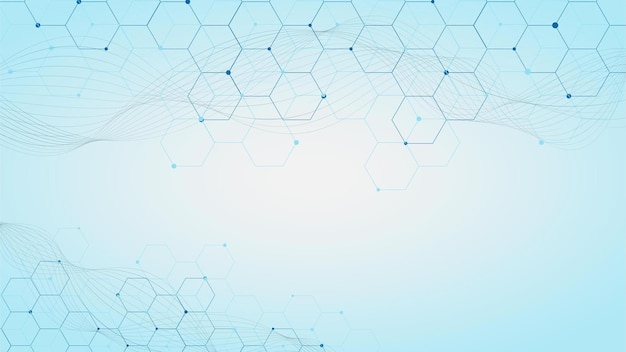 Hexagonal and particle for healthcare and medical pattern background