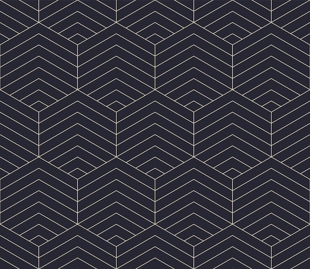 Hexagonal Cell Structure Outline Art Seamless Pattern Vector Abstract Background