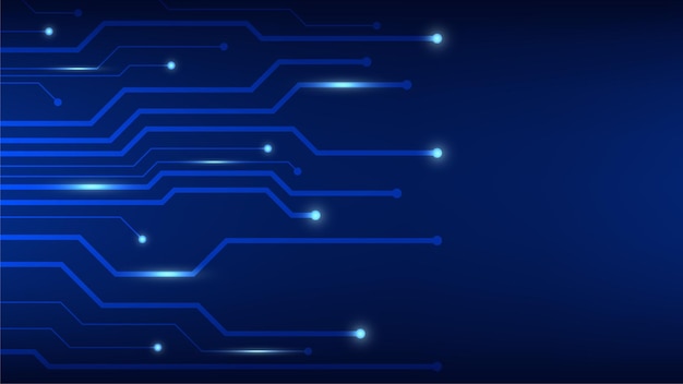 hi tech digital technology circuit board ai pad and electrical lines on blue lighting background