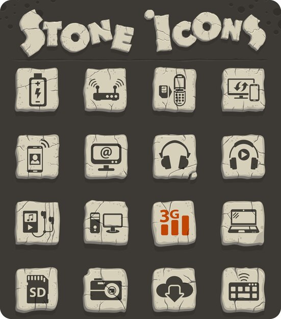 Hi tech web icons for user interface design