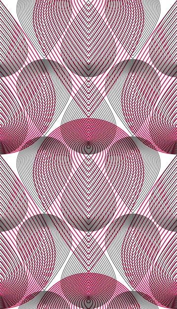 Hienostunut, vektorimuotoinen ja värikäs abstrakti tausta graafisilla viivoilla. Symmetrinen koristeellinen peitekuvio, geometrinen kuvitus.