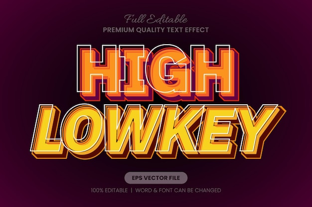 High Lowkey Stacked Editable Text Effect Font Graphic Style
