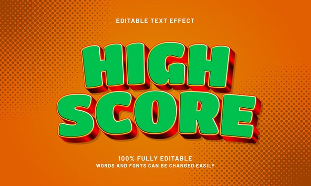 high score editable text effects with a joy and kids theme