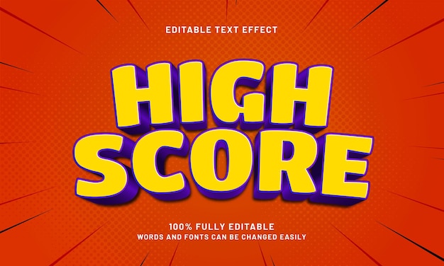 high score editable text effects with a kids and happy theme