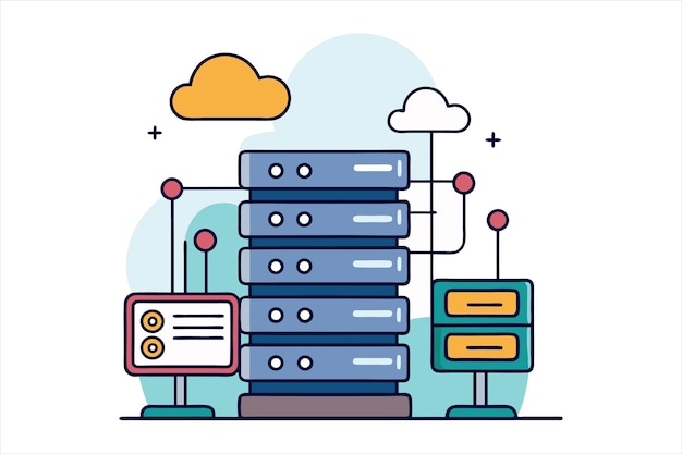 HighQuality Web Hosting Vector Art for Digital Projects