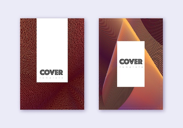 Hipster cover design template set Orange abstract