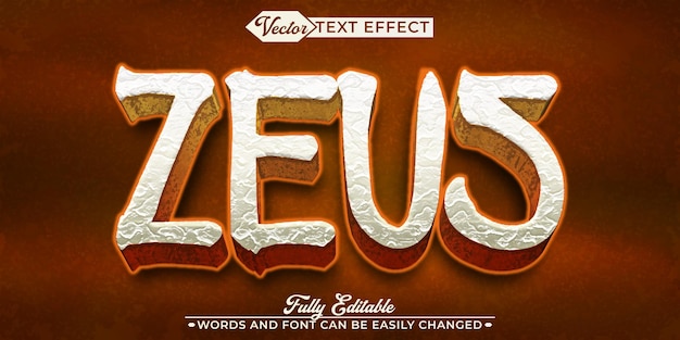 Historic Myth Zeus Vector Fully Editable Smart Object Text Effect