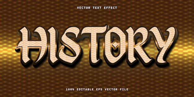 History 3d Text Effect vector eps