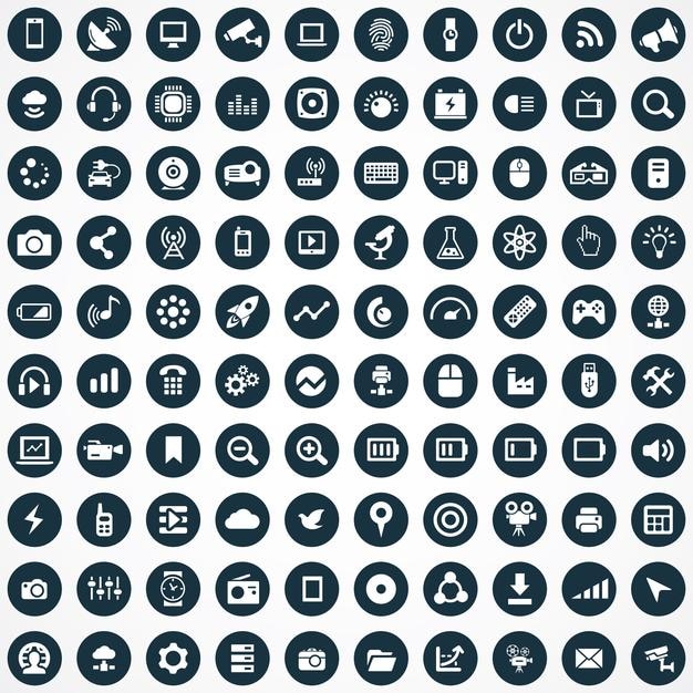 Hitech 100 icons universal set