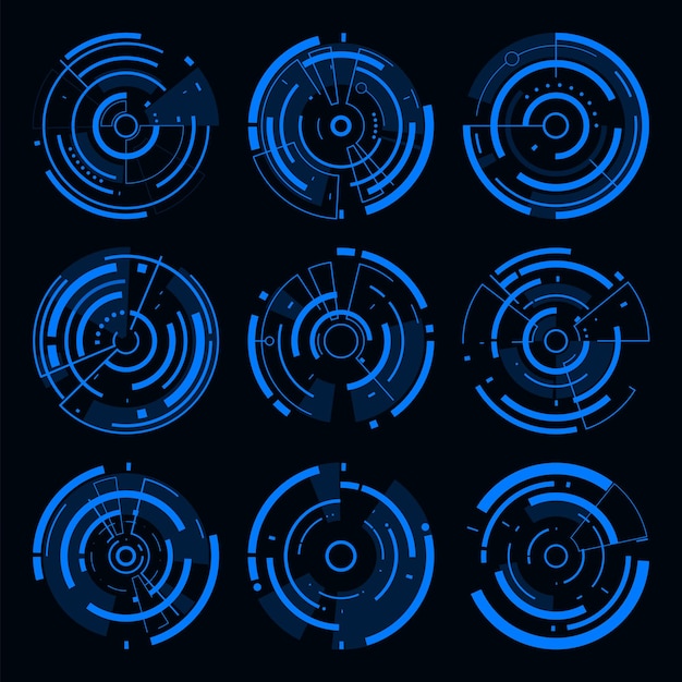 Hitech loading HUD futuristic cyberpunk style design element