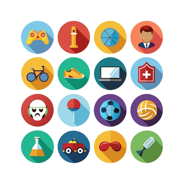 hobbies and interests icon set collection for documents websites and mobile applications