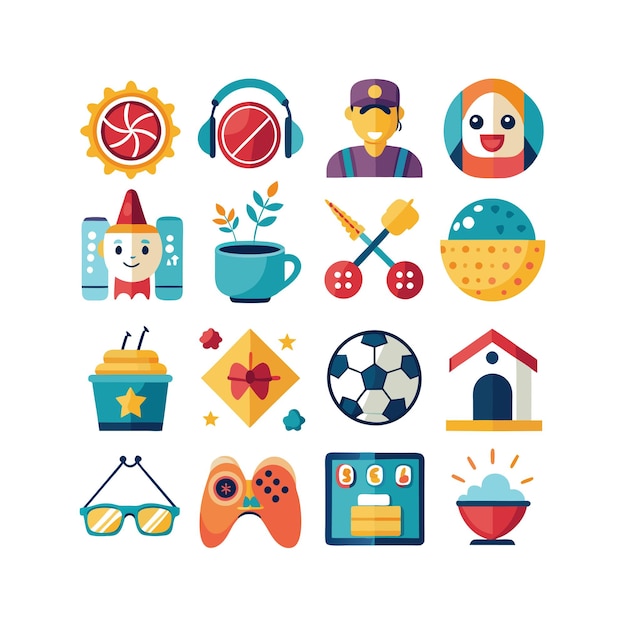 hobbies and interests icon set collection for documents websites and mobile applications