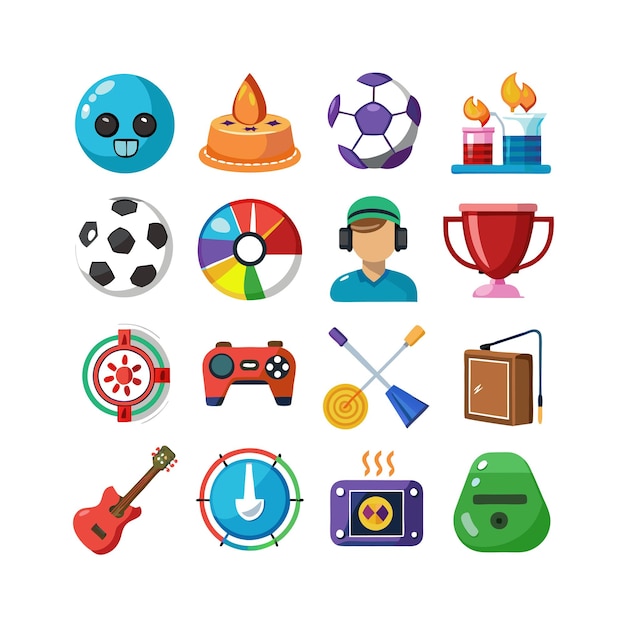 hobbies and interests icon set collection for documents websites and mobile applications