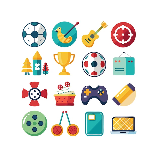 hobbies and interests icon set collection for documents websites and mobile applications