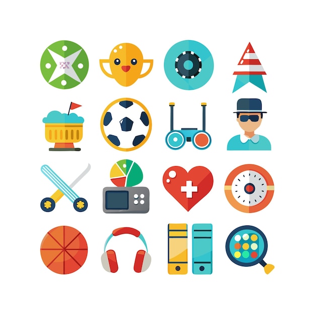 hobbies and interests icon set collection for documents websites and mobile applications