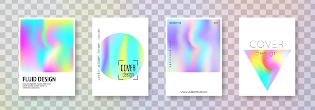 holographic cover set abstract backgrounds