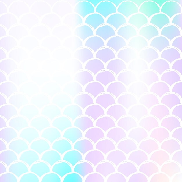 Holographic scale background with gradient mermaid