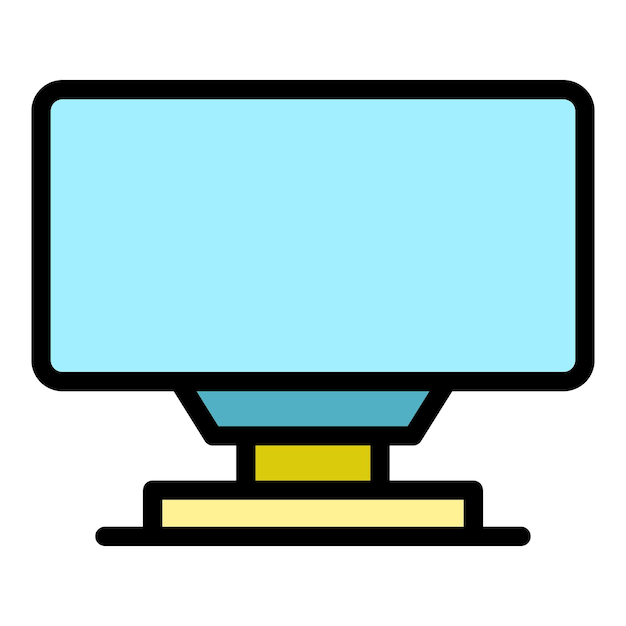 Home monitor icon Outline home monitor vector icon color flat isolated