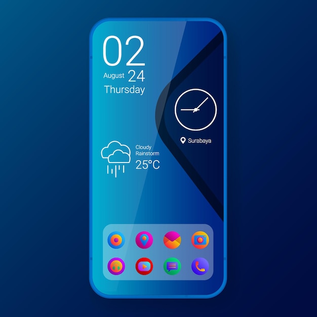 home screen ui design custom modifications multicolor wave