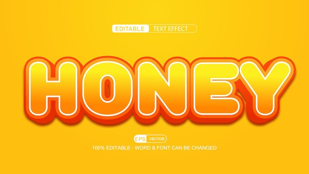 Honey Editable Text Effect Vector 3d Style