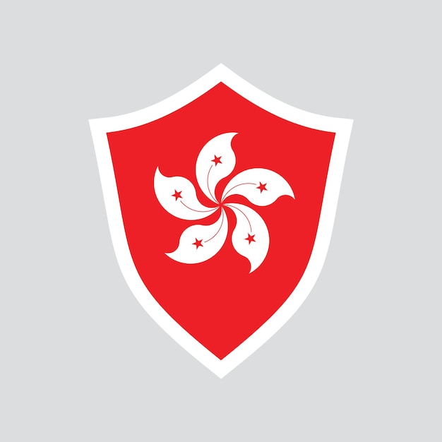Hong Kong Flag in Shield Shape Frame