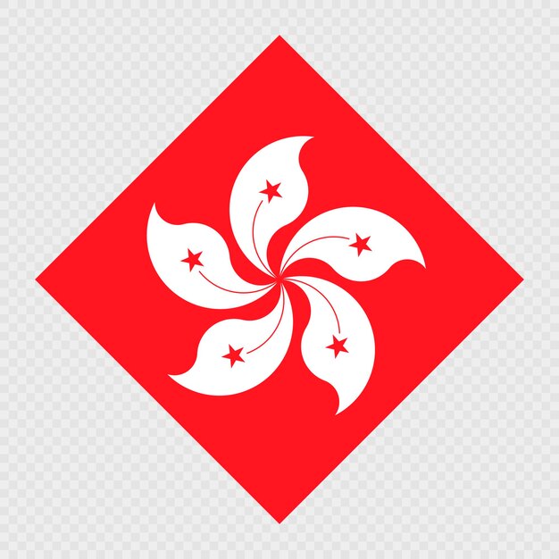 Hong Kong rhombus flag Vector illustration