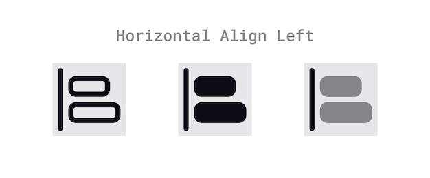 Horizontal align left icons set