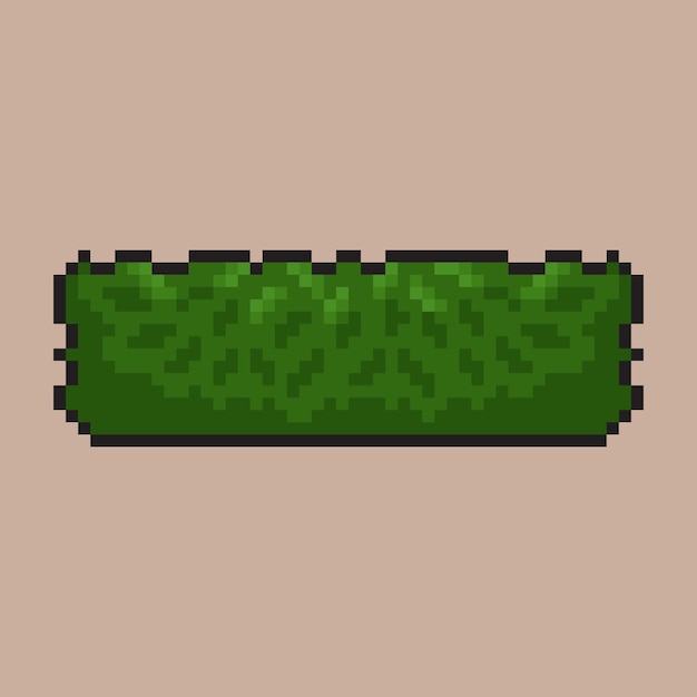 horizontal bush plant in pixel art style with isolated background