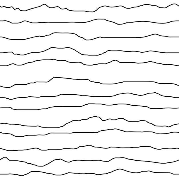horizontal curved lines hand drawing minimalistic background seamless pattern