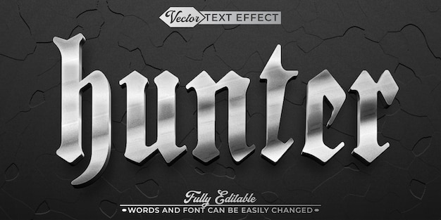 Horror Fantasy Hunter Vector Editable Text Effect Template