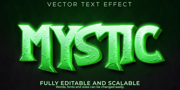 Horror text effect, editable vintage and mystic text style