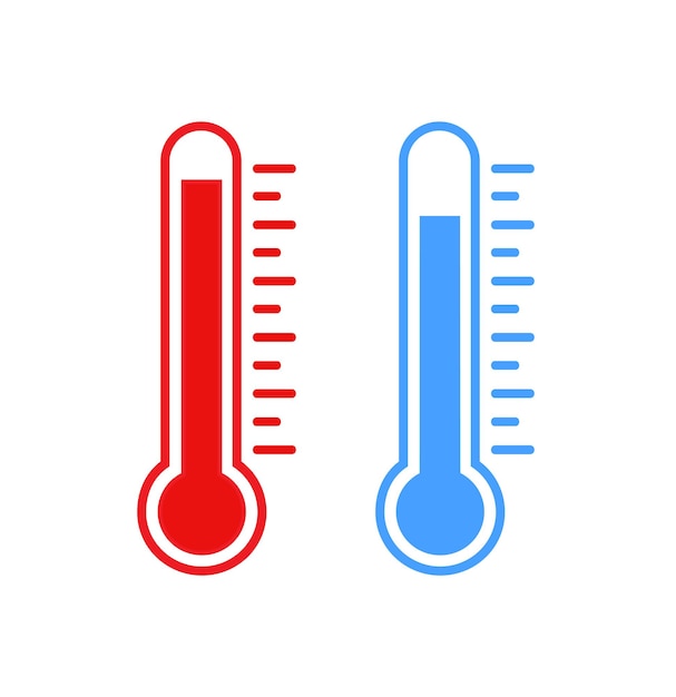Hot and Cold Thermometer Icons