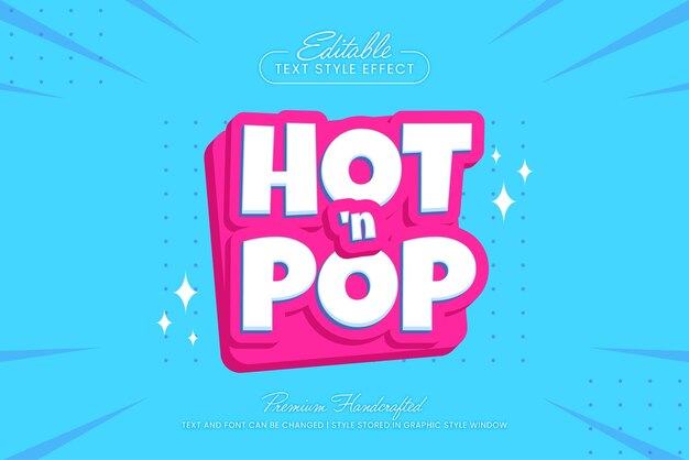 hot and pop 3d vector text effect graphic style editable vector headline and title template