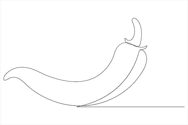 Hot spice chili pepper in continuous one line art drawing of style vector illustration