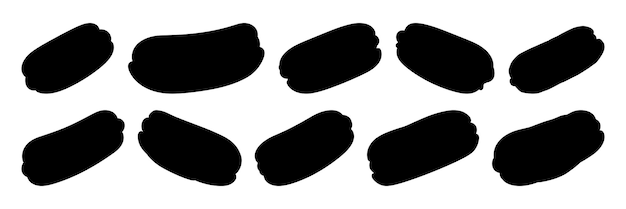 Hotdog silhouettes set large pack of vector silhouette design isolated white background