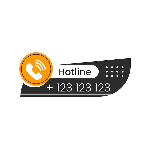 Hotline button sign design vector