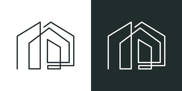 house and building Logo Vector Minimalist Style Creative Modern Line Abstract Vector