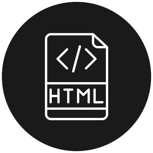 Html File vector icon Can be used for Computer Programming iconset