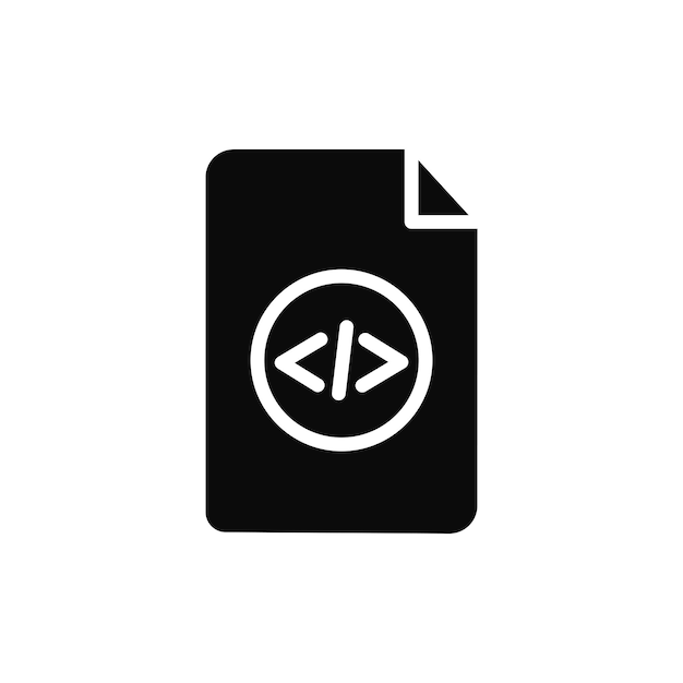 HTML Script Icon Set Code Tag and Web Programming Vector symbol in a black filled and outlined style Digital Creation Sign
