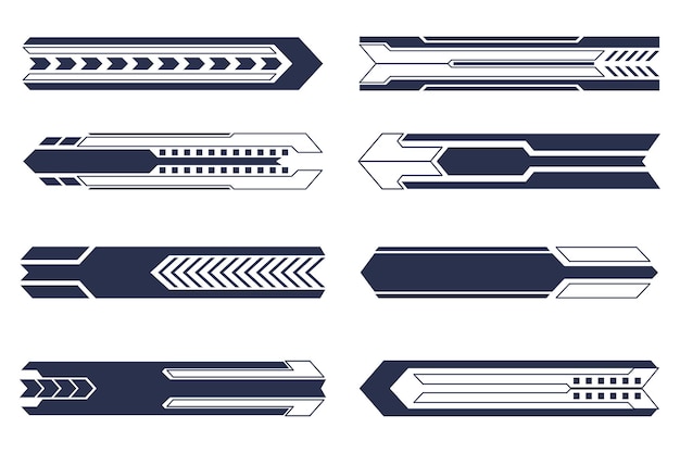 HUD cyber techno concept border design futuristic elements set