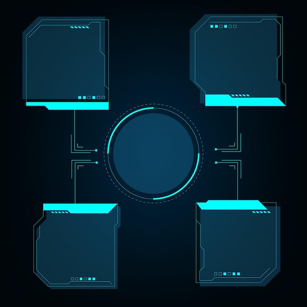 Hud elaments, Futuristic Elements User Screen Monitor Interface Vector Illustration