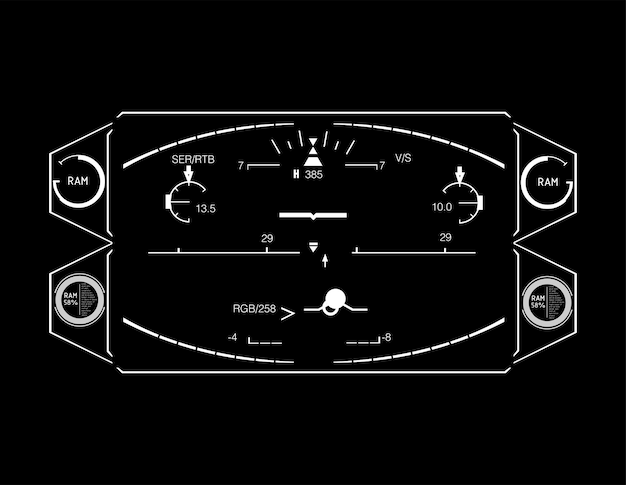 hud elementsgraphvector illustrationheadup display elements for the web