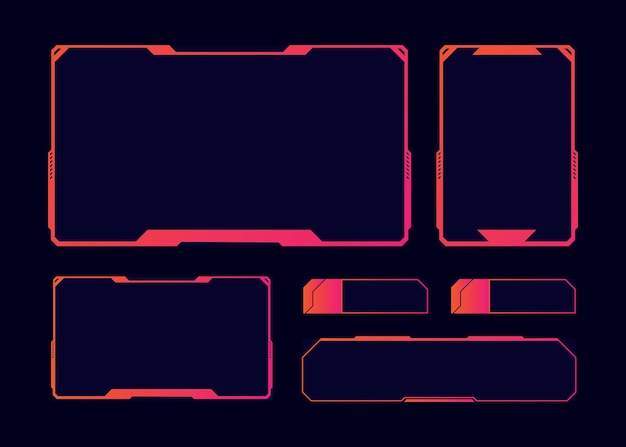 Hud frames futuristic text box border frame scifi digital screen panel vector set
