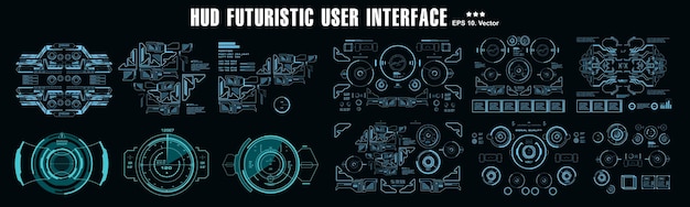 hud futuristic blue user interface target dashboard display virtual reality technology screen