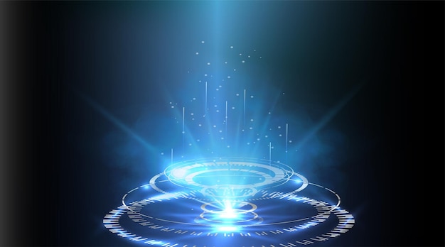 HUD GUI futuristic portal hologram Abstract digital user interface technology