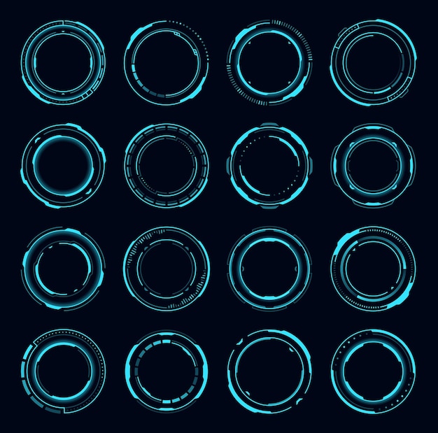 HUD round frame borders aim control targets