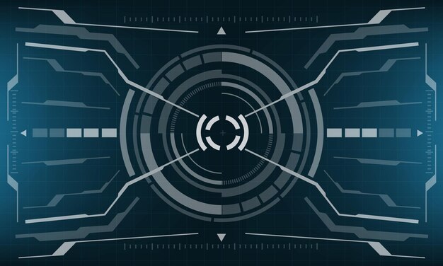 HUD scifi interface screen geometric on blue design virtual futuristic technology display vector