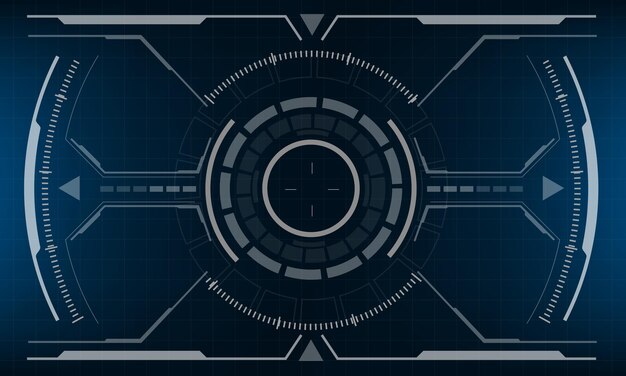 HUD scifi interface screen view blue design virtual reality futuristic technology display vector