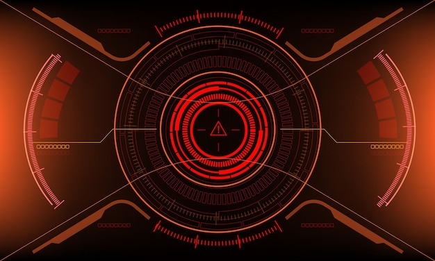 HUD scifi interface screen yellow red design virtual reality futuristic technology display vector